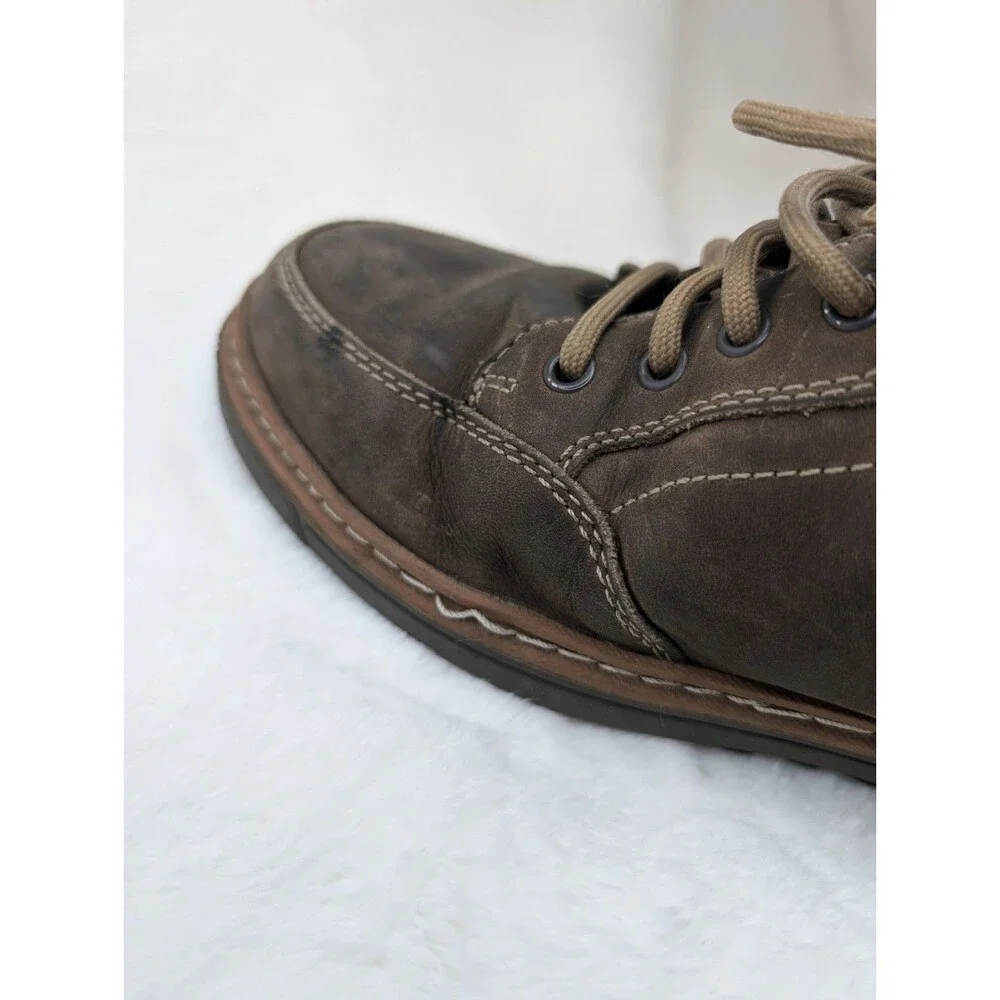 Brown Leather Steel Toe Work Oxford Shoes - Chunky Gorpcore Retro Grunge Low Top
